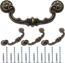 4 Pack Vintage Drawer Pulls 6 Inch (150Mm) Hole Center Drop Bail Cabinet Pulls,