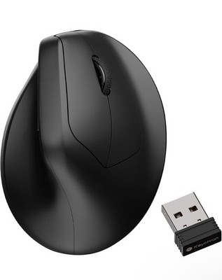 Keychron M5 8K Vertical Ergonomic Mouse Wireless, 2.4 GHz/Bluetooth 5.3 - Black