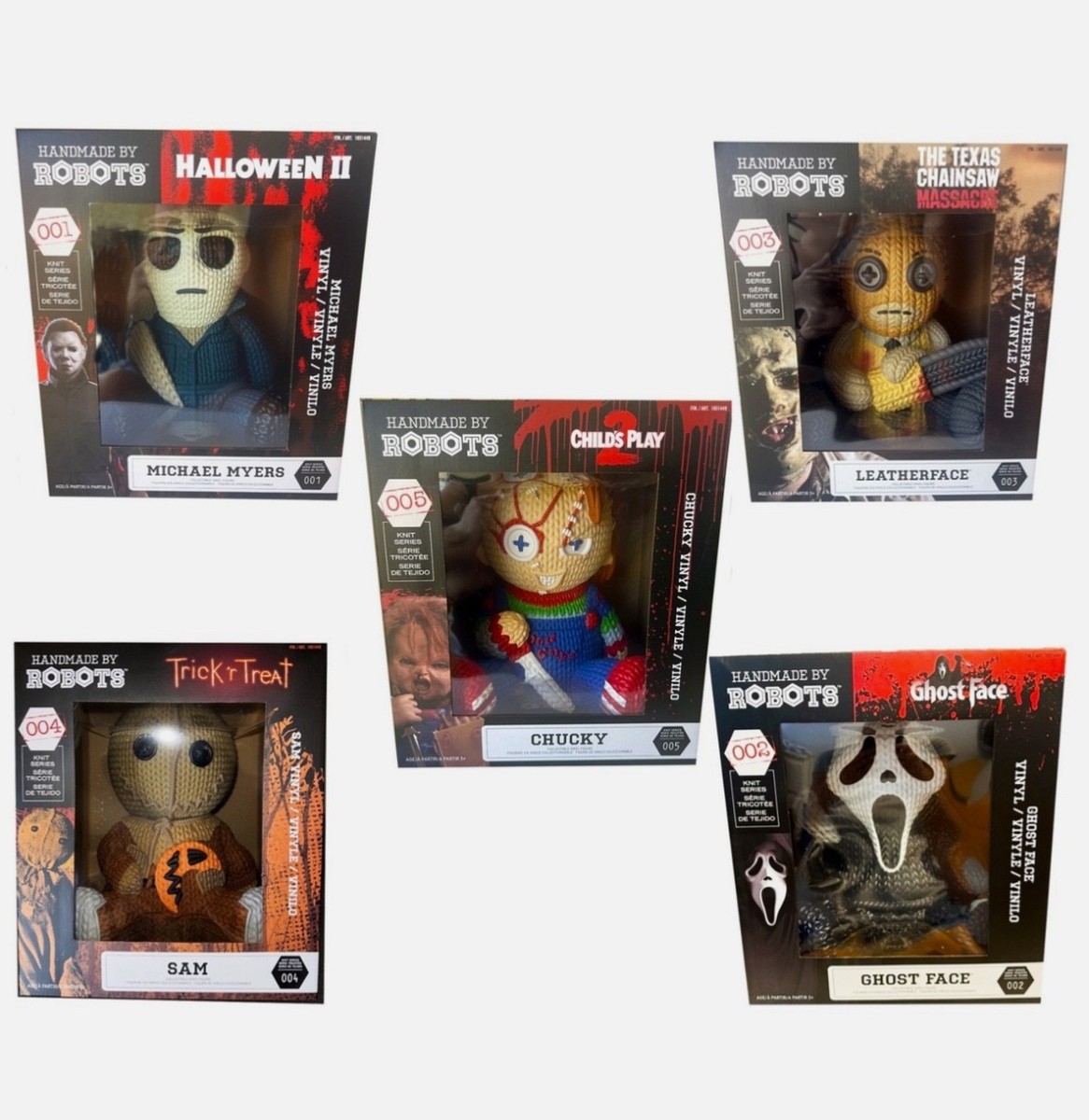 Handmade By Robots 12” Large Vinyl Knit Series Figure Set of 5