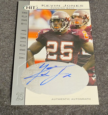 SAGE 2004 Hit Kevin Jones Virginia Tech Hokies Autograph Football Card #A25
