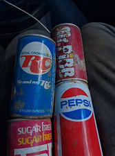 Pepsi Vintage Red White Blue Cans and 16 fl oz Bottle Collectible Soda Lot