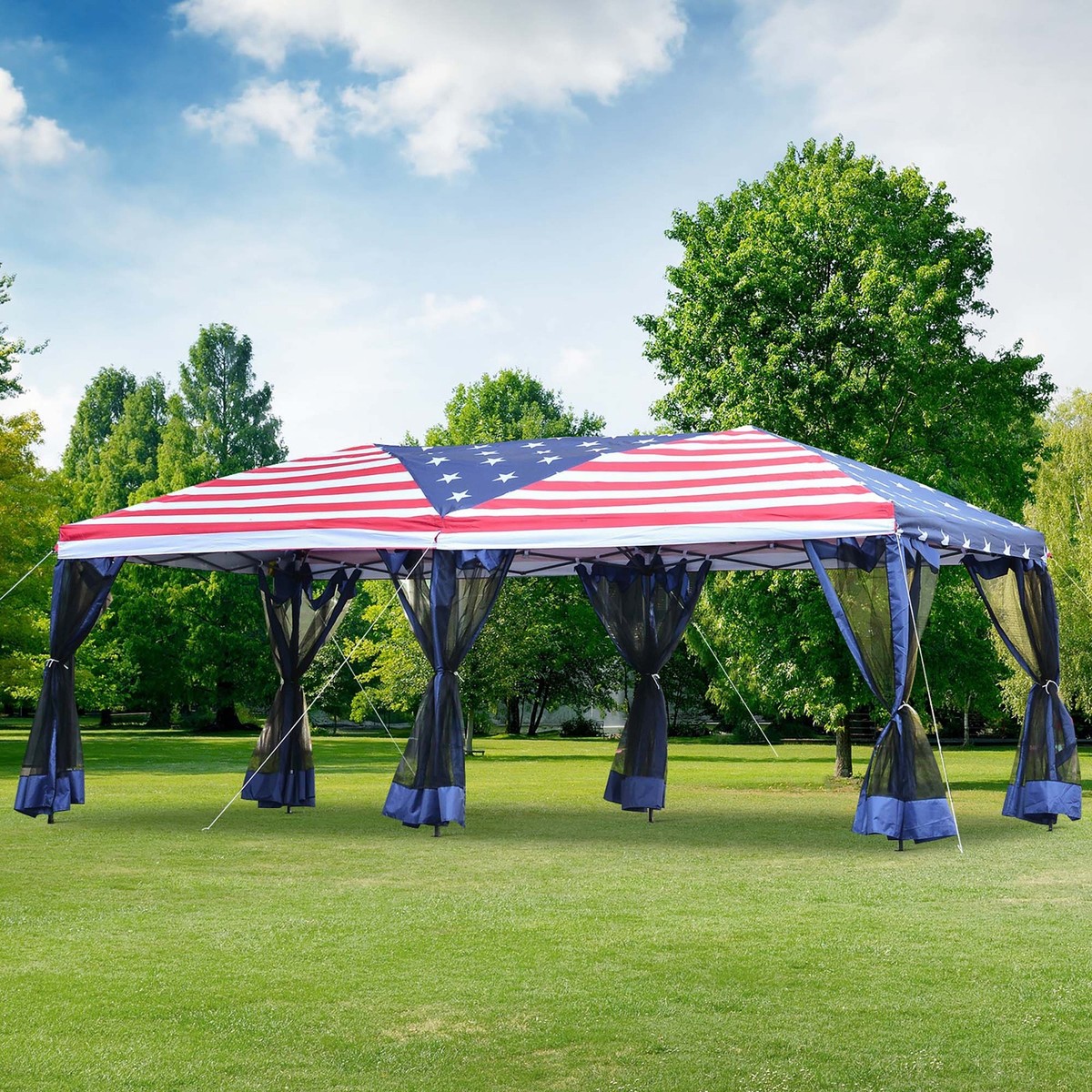 10'x20' Pop Up Party Tent Gazebo Wedding Canopy with 6