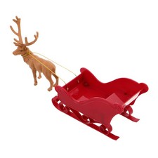 1 Set Santa Sleigh Sled Ornament: Christmas Xmas Figurines Crafts Tabletop