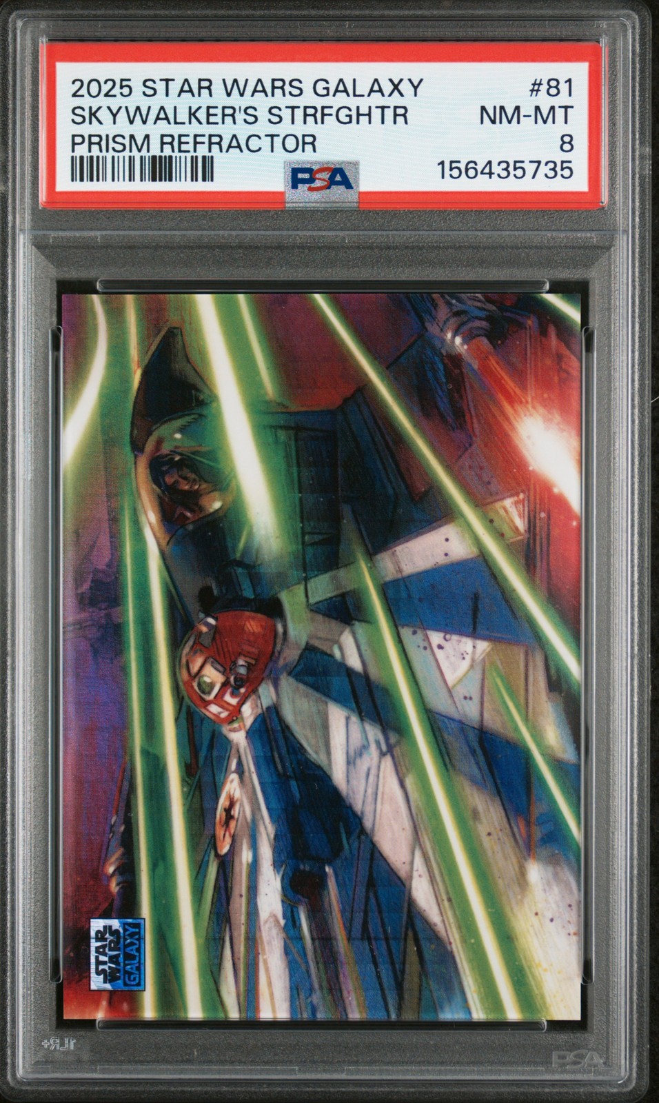 2025 TOPPS CHROME STAR WARS GALAXY #81 SKYWALKER'S STARFIGHTER 74/75 PSA 8