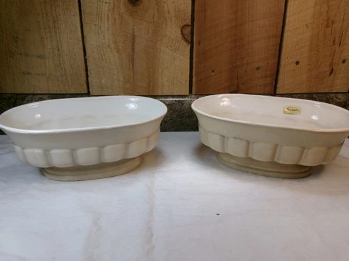 Lot of 2 Vintage Haeger USA 1977 Teleflora Pottery Oblong Planters