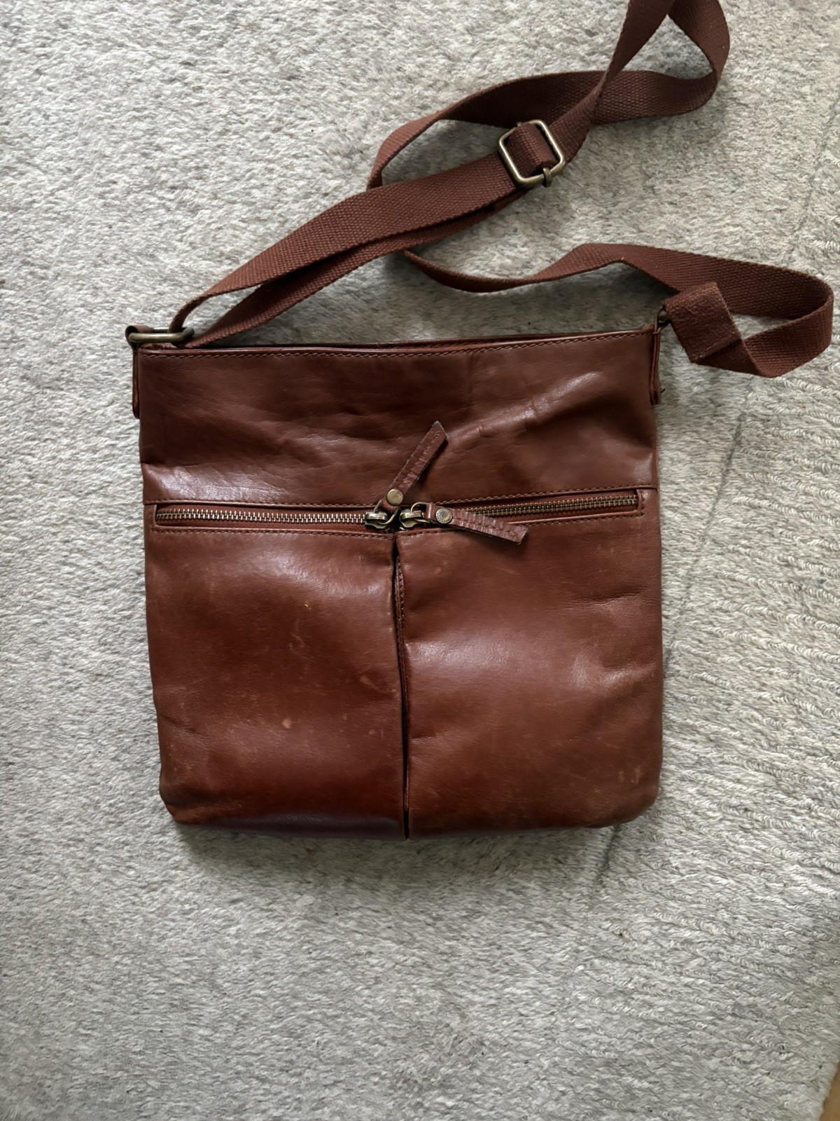 FATFACE ALI LEATHER CROSSBODY SHOULDER HANDBAG SATCHEL brown PRELOVED