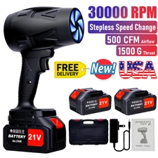 Cordless Leaf Blower 700CFM & Stepless Speed Levels 4.0Ah Electric w/2 Batteries