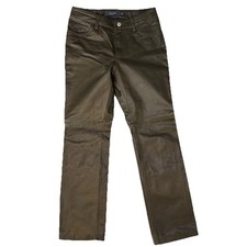 Vtg/Y2K GAP Bootcut GENUINE Leather Pants Olive Size 2 Fall 2000 Women  s