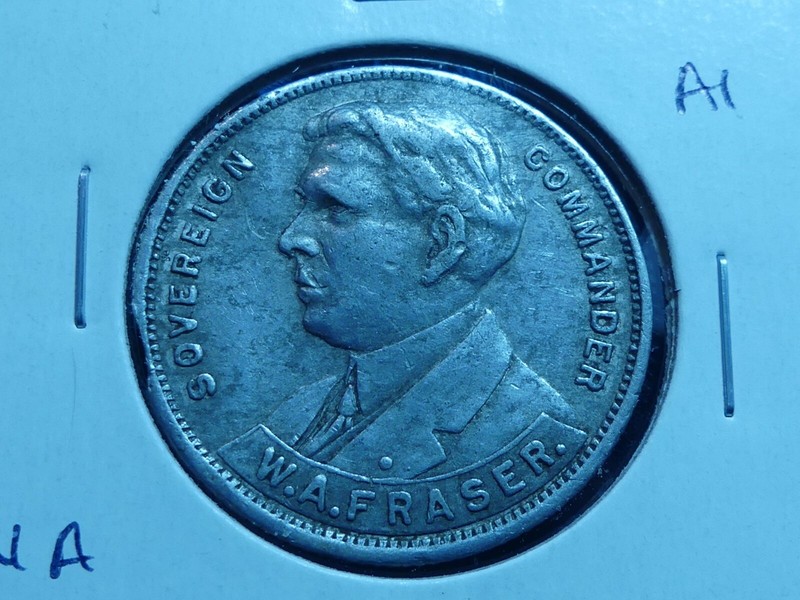 W A FRASER Woodmen of the World Aluminum Medal ~29 mm OD