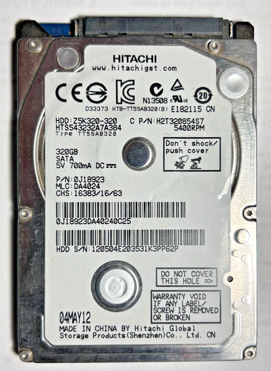 Original Sony PlayStation 3 PS3 HDD 320GB Hard Drive Hitachi 2.5