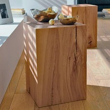 Noblewood Massivholzblock Hocker Sitzblock Beistelltisch Säule Tisch Block Deko