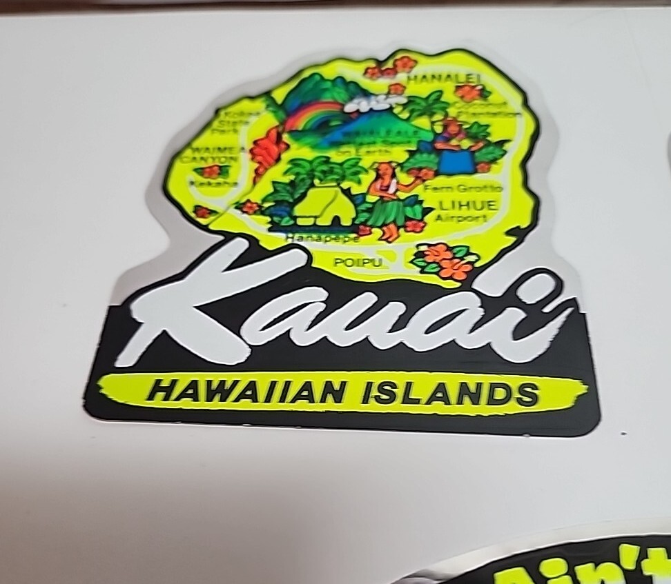 FUNKY FRIDAY ステッカー 　in　Hawaii Lot of 3 Hawaii Vintage 80's Foil PRISM Stickers by Frank Turek