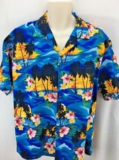 PACIFIC LEGENDS HAWAIIAN CAMP SHIRT MENS SIZE L COLORFUL MADE IN HAWAII