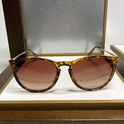 SUNGAIT 15672 C2 tortoise Round Sunglasses Unisex 52-20-140