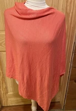 Lexi York Women's 100% Bamboo Salmon Poncho One Size ~ EUC