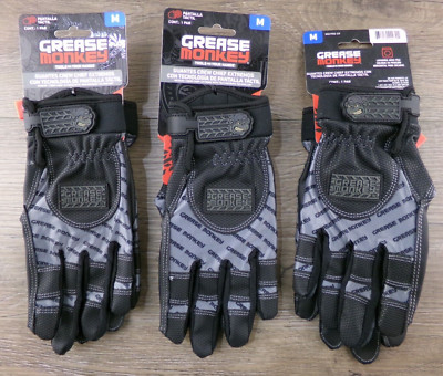3 Pair Grease Monkey Crew Chief Extreme Gloves w/Touchscreen Tech Medium, New S4