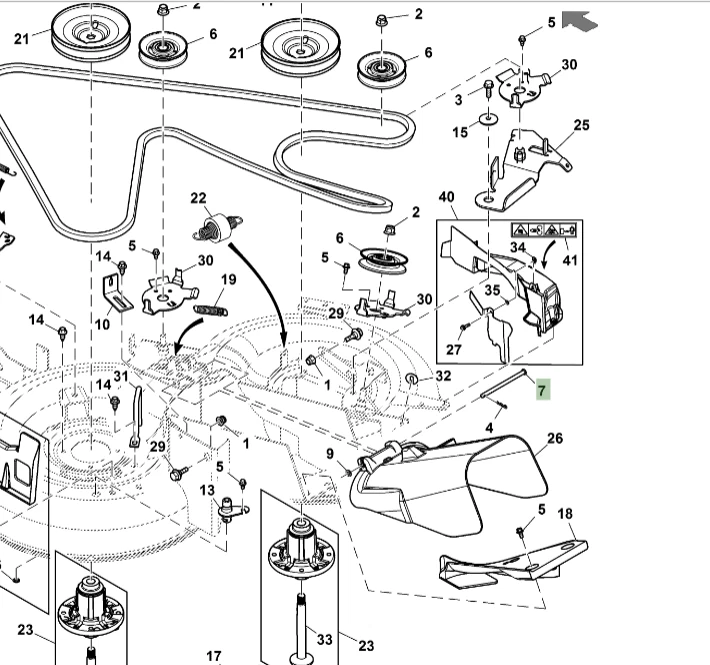 John Deere F725 FRONT MOWER 54 Inch Mower Deck PC10374
