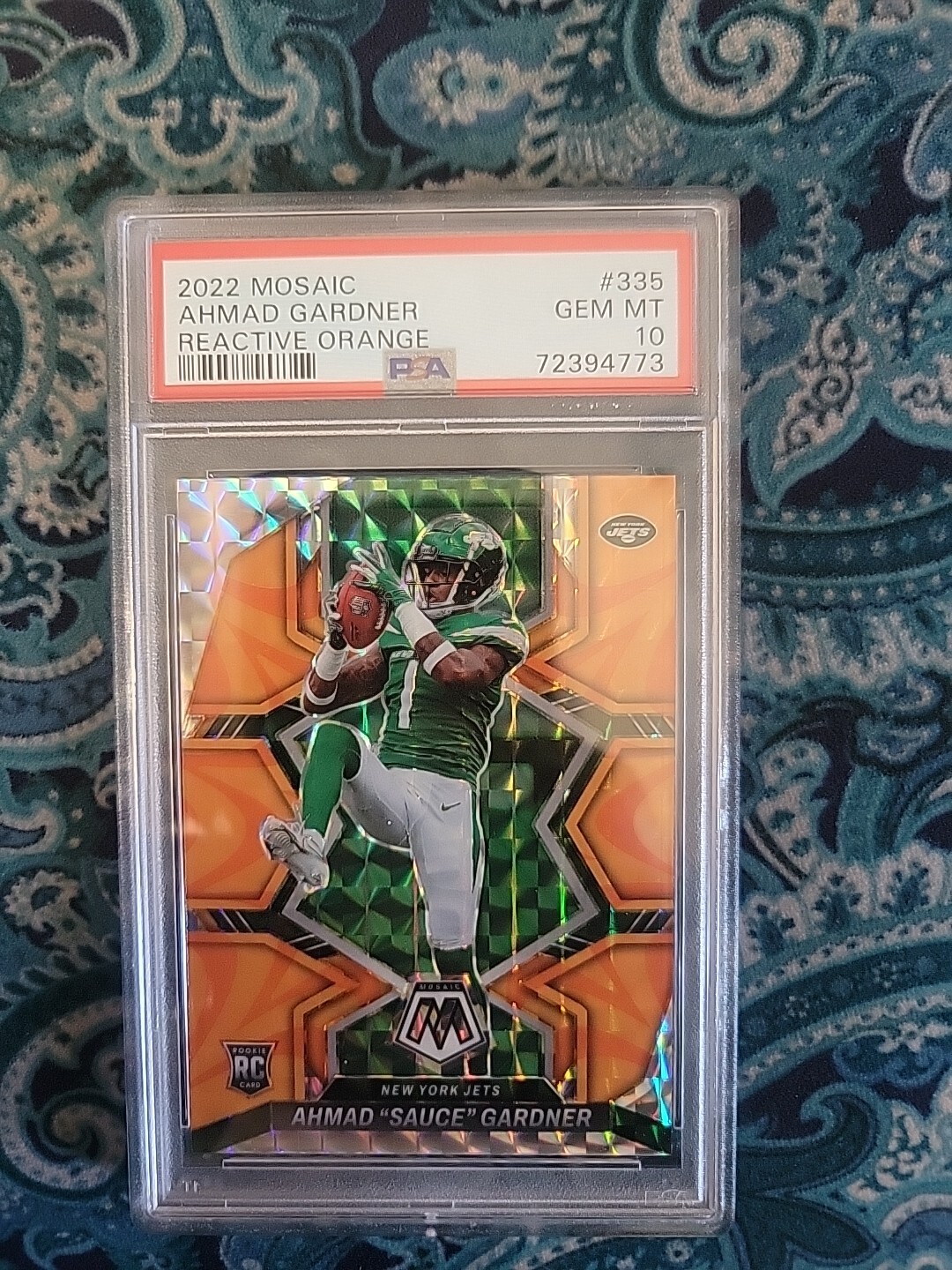 Ahmad Gardner Psa10 2022 Panini Mosaic Reactive Orange Mosaic Prizm