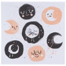 NOW DESIGNS DANICA DESIGNER DISH TOWEL x-LARGE 'MOONRISE' BLK/PINK 25"X25" new