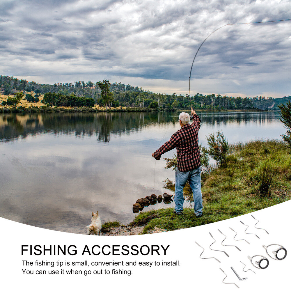 11 Pcs Fishing Pole Eyelets Guide Ring Set Fly Rod Repair Kit