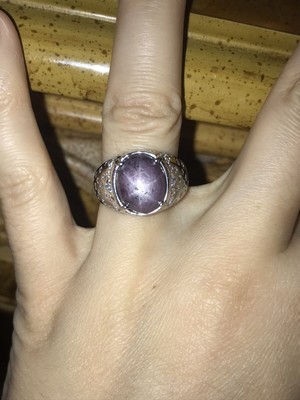 Natürlicher Stern Rubin Sterlingsilber Edelstein Ring