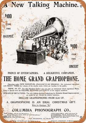 METAL SIGN - 1899 Gramophone Talking Machine - Vintage Look ...
