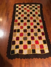 Coperta fatta a mano della nonna plaid, letto, crochet ,uncinetto, lana vintage