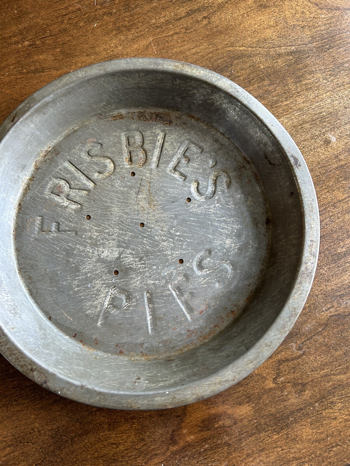 Vtg Frisbie Pie Tin Plate Original Disc Golf Frisbee 6 Hole Frisbie's