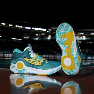 NIKE (US Size 12) KD Trey 5 X White Jade Yellow Mens Basketball Shoes DD9538 300