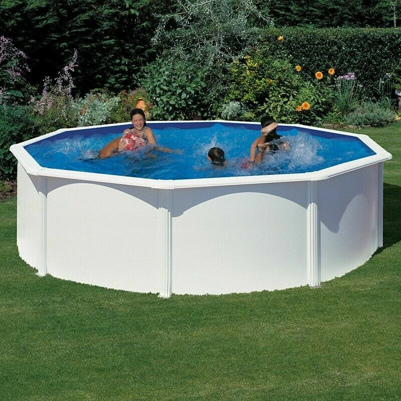 Schwimmbecken Ø460x120cm Schwimmbad Stahlwandbecken Swimming Pool Rund Weiß - Bild 1 von 4