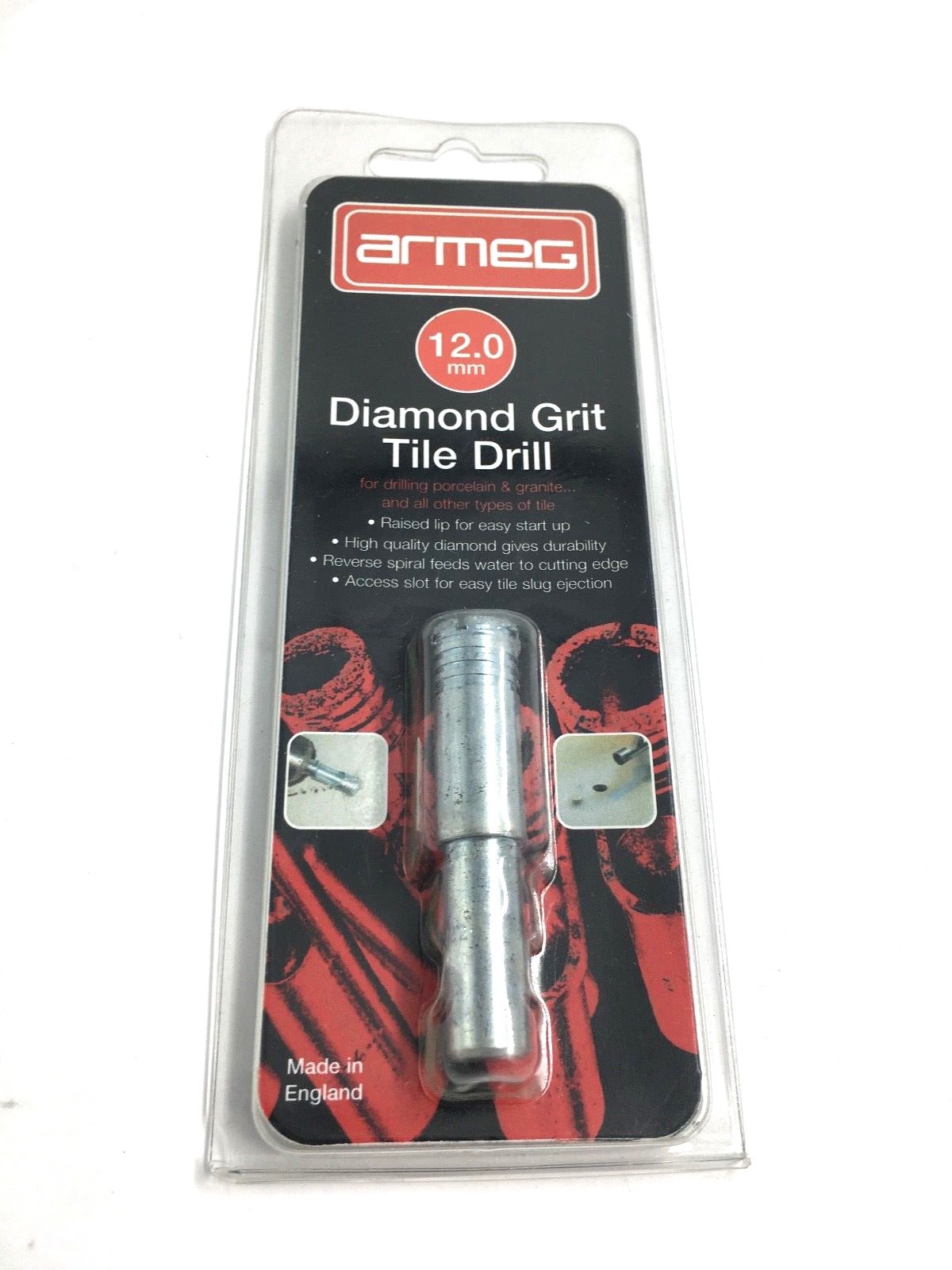Armeg Diamond Grit Tile Drill Bit 12mm DGTD12.0