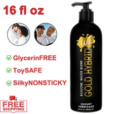 Wet Gold Hybrid Silicone & Water-Based Lubricant 16oz Long-Lasting for Couples
