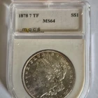 1878 7TF Morgan Silver Dollar $1 MS64 Uncirculated Philadelphia Cert #010684