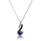 Le Vian 14K White Gold 18" Pendant Necklace for Women Blue Tanzanite Diamond — photo 1