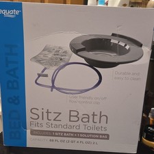 Equate Sitz Bath with Solution Bag, 68 fl oz, Flow-Control Clip, Gray, Durable