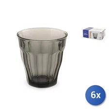 6 Glasses Duralex Picardie 25Cl Tempered Glass Grey