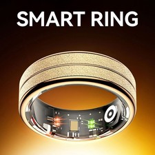 Smart Ring Health Tracker HR Stress Fitness 5ATM Waterproof No Charging Case