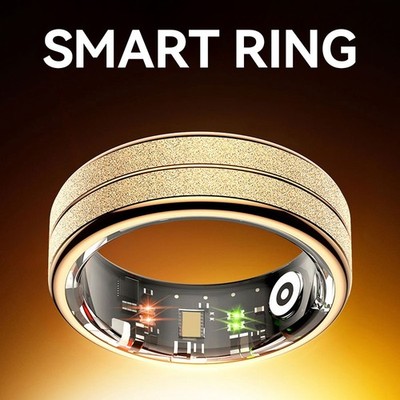 Smart Ring Health Tracker HR Stress Fitness 5ATM Waterproof No Charging Case