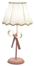 Nordic White Table Lamp for Girl's Bedroom Single Cute Bow Table Lamp with Pink