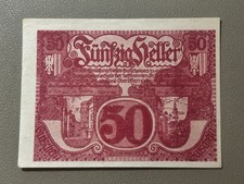 🇦🇹 Austria Linz 50 Heller Notgeld 1920 Emergency Banknote
