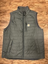 Carhartt Rain Defender Relaxed Fit Vest Olive Green/Gray Lined Men XL OV2286-M