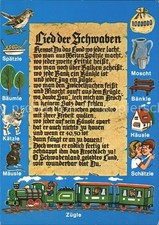 Liederkarte Lied der Schwaben Moscht Spaetzle Baeumle Schaetzle Zuegle