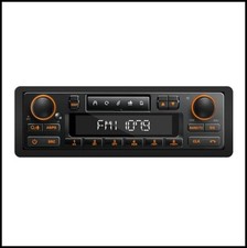 Single Din Car Stereo Bluetooth FM AM Radio USB AUX SD USB-C RGB Retro Look