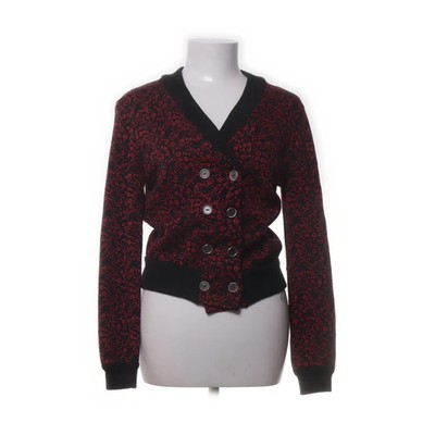 Strickjacke, Damen, Größe: M, Rot/Schwarz, Blumen #MTy