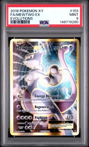 2016 POKEMON XY EVOLUTIONS #103 FULL ART/MEWTWO EX PSA 9