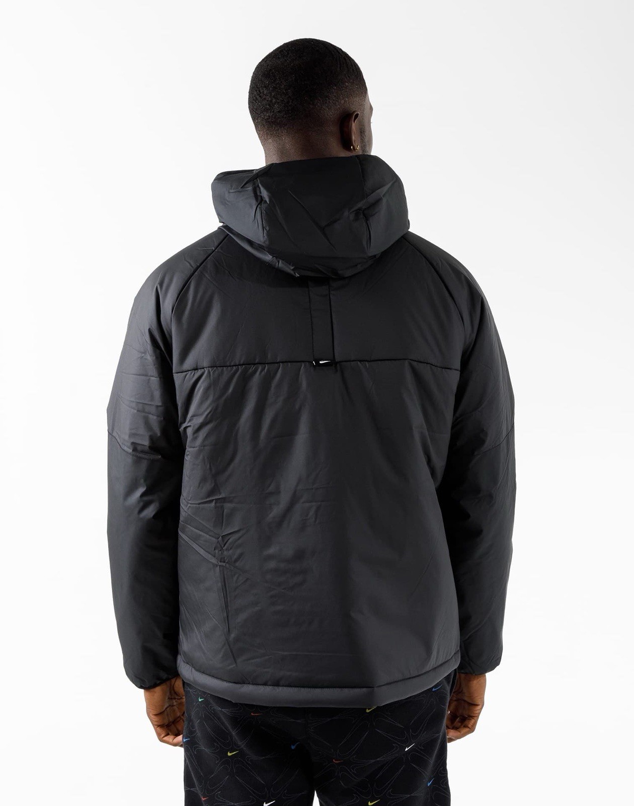NIKE NSW THERMA-FIT LEGACY HOODED ANORAK 1/4 ZIP JACKET MEN'S L BLACK DD6863-010 image 3