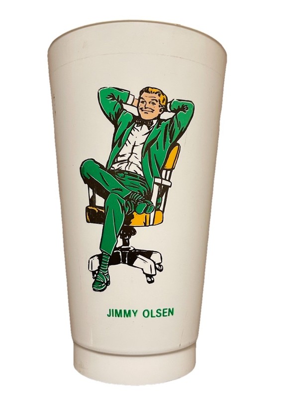 *VTG* 1973 DC Comics 7-11 7-Eleven Slurpee PLASTIC Cup JIMMY OLSEN 70s Cup 5.25”