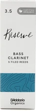 D'Addario Organic Reserve Bass Clarinet Reeds Strength 3.5 USA Made 4 Pack