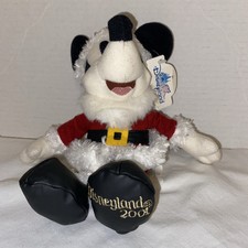 Disneyland 2001 Santa Mickey Mouse Bean Bag Plush Vintage Holiday Christmas