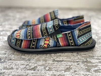 Sanuk Vagabond Funk Mesh Surfer Slip On Shoes Rasta Size 13 Mens